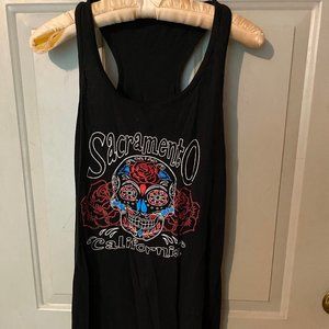 Sacramento CA Sugar Skull Tank Top in Size L
